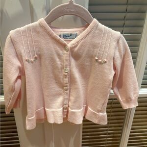 Elegant Pink Rosebud Knit Cardigan by Feltman Brothers